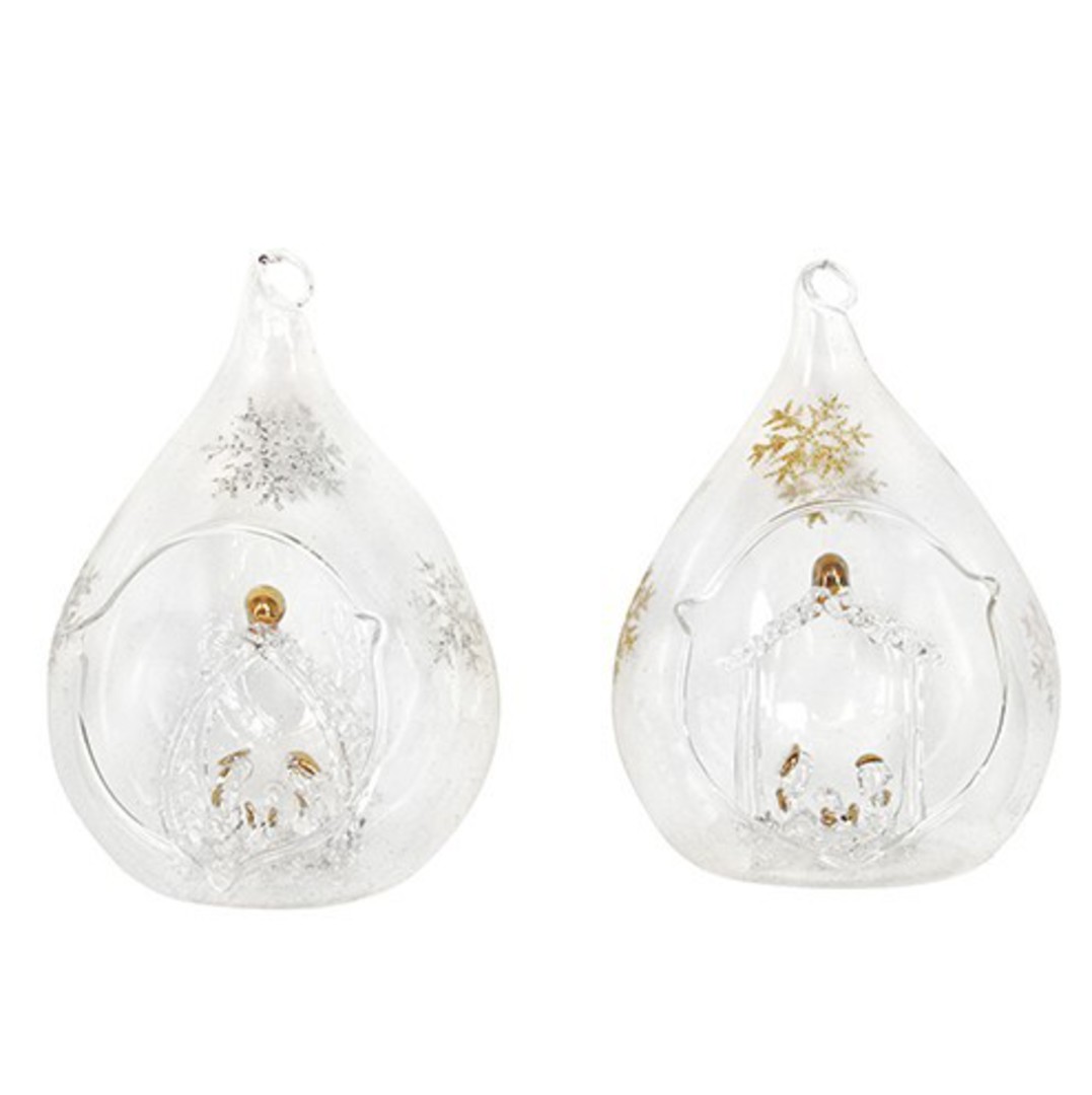 Glass Tear Drop Nativity Scene 10cm image 0